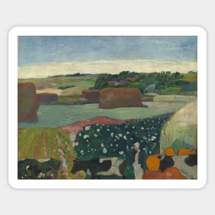 Haystacks in Brittany by Paul Gauguin Sticker